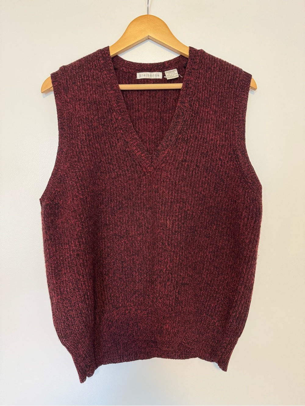 Vintage Claiborne 100% Wool Sweater Vest - Medium